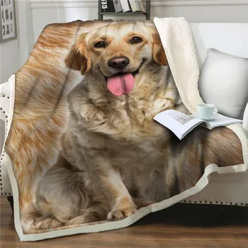 Реалистични Одеяла с Принтом кучета, мек Фланелен Завивки за Легло, диван, топло мультяшное гъст одеяло, Домашен Текстил, покривало за легло