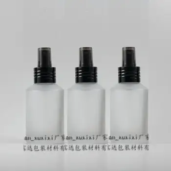 125 мл прозрачно /матово стъкло пътен многократна употреба флакон за парфюм с черен алуминиев спрей /опаковка, контейнер за парфюм