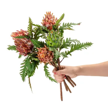 Един Изкуствен Стъбло на Цвете Артишок, Изкуствено Растение Protea Cynaroides Grenery, за Централната Цвете за Декорация Сватба