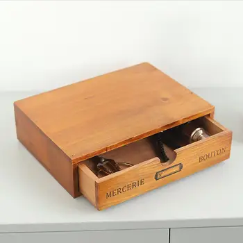 Дървена Кутия Кутия За Съхранение На Притежателя За Съхранение На Античен Стил Е Силен Носещ Дървена Кутия На Масата Канцелярский Органайзер