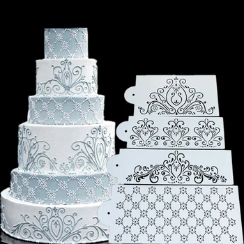 4 Бр./компл. Флорални Дантелени Листа За торта, Рамка За Сватбената Торта, Торта Форми за 