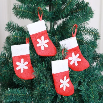 YOMDID 6 бр. чорапи с снежинками, Коледна елха, висящи чорапи, малка конфетная чанта за опаковане на ножове, вилици, КОЛЕДНА украса за дома