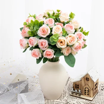 Корейски Стил Изкуствени Фалшиви Растения Цветя Изящни Рози Украсата На Сватбеното Тържество Ресторант Градина Балкон Настаняване
