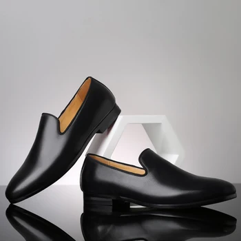 Мъжки ежедневни кожени обувки 2022 г., Модни мъжки ежедневни обувки, кожени обувки, без съединителни подметка, мъжки обувки на плоска подметка