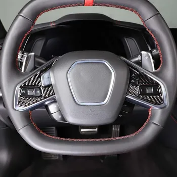 Въглеродни Влакна Бутон На Волана На Колата Рамка Декоративна Украса На Кутията Комплект За Chevrolet Corvette C8 Stingray Z51 Z06 2020-2023