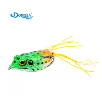 DORISEA 1БР 6 см 14 г Риболовна Стръв Мека Жаба 3D Очите Риболовни Воблери Воблер Гольяны Вибро Риболовна Жаба
