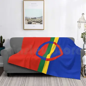 Одеяло с Саамским Флага За разтегателни Дивана пътни Настилки Samis Sami Level Sames Samés Sames Flag Flagshop Скандинавия Швеция Норвегия