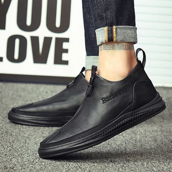 Sapato Masculino Ежедневни Черни Ежедневни Обувки, Кожени Мъжки Мъжки Обувки За Модни Маратонки Мъжки Ежедневни Zapatos Hombre За Почивка