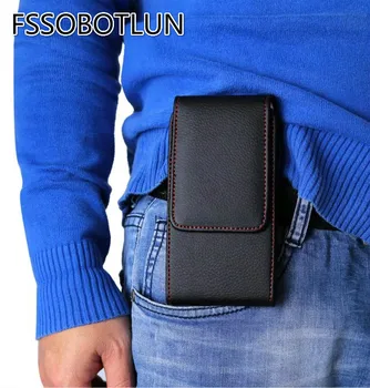 FSSOBOTLUN, За Alcatel A7 XL Калъф с кобур, Кожен калъф 6,0-6,3 инча, скоба за телефон, поясная чанта, Чанта за PIXI4 6 
