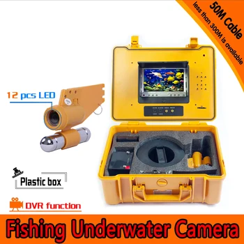 (1 комплект) 50 М кабел Подводен Риболовна камера DVR Функция HD 1080P 12 бели led Рыболокатор Водоустойчива камера с карта 8 GB