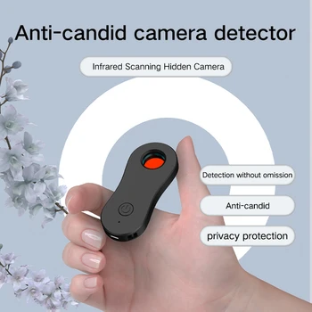 Мини Преносим Детектор за Скрити Камери Anti Candid Cam RF LED Скенер Инфрачервения Сигнал Шпионска Камера Безжична за Търсене на Сигнал