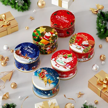Преносима Коледна Свещ Лидице Банка за Подарък на Коледно Парти на Ароматизира Банка за Бонбони Ароматерапия Пътуване Контейнер за Соев Восък Подарък Кутия