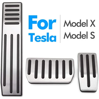 Вземе подножието на Педала От алуминиева сплав За Tesla ModelX/S педала на Газта, Газово Гориво Педала на Спирачката Почивка Педала на Подложки Подложки на Кутията Аксесоари За Стайлинг на Автомобили