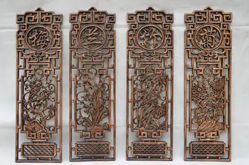 Dongyang дърворезба Висулка античен фон от махагон, с монтиран на стената окачен екран вертикален екран китайски орнаменти