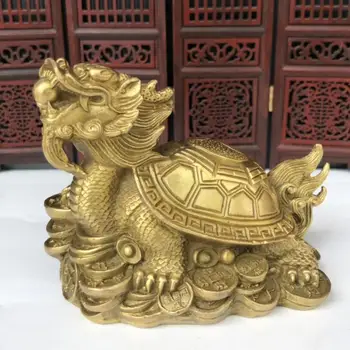 Китай месинг осем триграмм дракон костенурка занаяти статуя