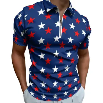 Ежедневни Тениски с Флага на САЩ, Патриотическая Риза с къси ръкави с американската Звезда, Риза с Отложным яка, Риза в Уличном стил, Облекло по Поръчка, Голям Размер 5XL 6XL