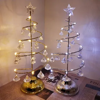 Експлозивна led Светлините на Коледната Елха Кристален Коледно Дърво Моделирующие Светлините на Коледна Украса Настолна Лампа нощна светлина