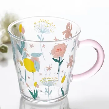 Coffee Milk Cup Mug Heat-Resistant Glass Bottles With Handle Water Home Creative INS Wind кръгли очила със стъкло