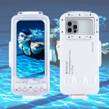 PULUZ За iPhone 12/11/X Водоустойчив Корпус за гмуркане 45 м/147 метра за фото и видео под вода Калъф iOS 13.0 или по-висока Версия на телефона
