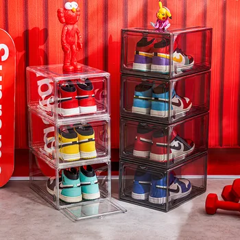 ДОМАШНИ любимци Прахоустойчив Прозрачен AJ Дисплей, а обувките Скоростна Маратонки, Спортни а обувките Скоростна Битови Сбирка Блокове Играчки Кутия За Съхранение с Магнитна Врата
