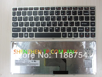 Безплатна доставка на Нова Клавиатура за Lenovo Ideapad U460 U460A Черна клавиатура на лаптоп US Layout 25-011178 T2S-US със сребърна рамка