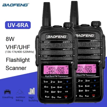 Baofeng UV-6RA Професионална Преносима радиостанция 8 W CB Радиосканер Далечни Действие на УКВ Радиолюбительские Радиостанции КВ Радиостанцията uv 6ra UV6R
