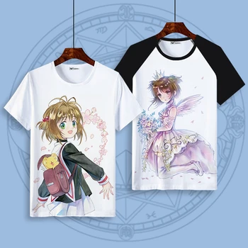 Магическа Карта на Момиче Сакура тениска с Къси Ръкави Cardcaptor Sakura 2D Света на Мъжки и Дамски Летни Дрехи Cos аниме риза
