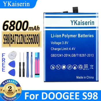 Нова Оригинална Батерия YKaiserin BAT21ZN1356000 6800 mah За Мобилен Телефон DOOGEE S98 Bateria 
