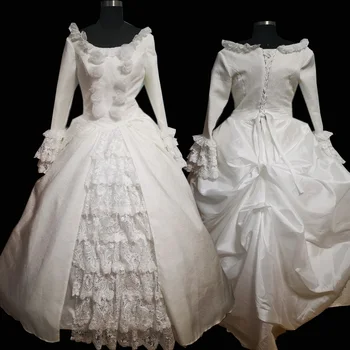 2020 Ново бяло викторианска рокля за Cosplay на Хелоуин, на Колониалното Георгианское Ренессансное Готическа Историческо рокля на D-631