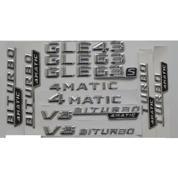 Хромированное Крило на Багажника 3D Букви, Емблеми Икона За Mercedes Benz W166 C292 GLE43 GLE53 GLE63 AMG V8 BITURBO TURBO 4MATIC