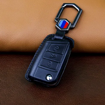 Кожен Калъф За ключове на Колата е С пълно покритие Ключодържател За Фолксваген Голф 7 MK7 Tiguan MK2 За SEAT Ateca Leon FR 2 Ibiza За Skoda Octavia