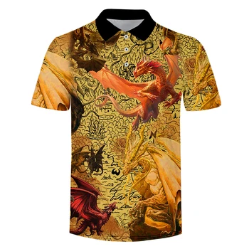 Нов Срастване Къс Ръкав на Марката Високо Качество на Летни Ризи Ежедневното Дракон Тотем Свободни Homme Риза с къси ръкави За Мъже на Топ ПЛЮС Размери 4XL