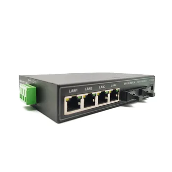 4 Порта 10/1000 Mbit/с Далечен бой Gigabit POE Мрежова удължителен кабел Ethernet съвместим медиаконвертер 4 порта poe
