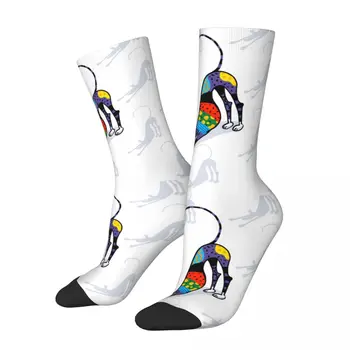Чорапи с Лък под формата на Калейдоскоп, Мъжки Модни Чорапи За Кучета Greyhound Whippet, Пролет-Лято, Есен-Зима, Средни Чорапи-тръба, Подаръци