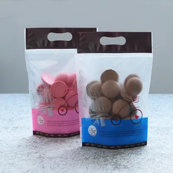 50шт Храна бисквити, закуски, бонбони опаковъчна чанта розов/ син матиран само уплътняващи чанта с цип ziplock малка найлонова торбичка