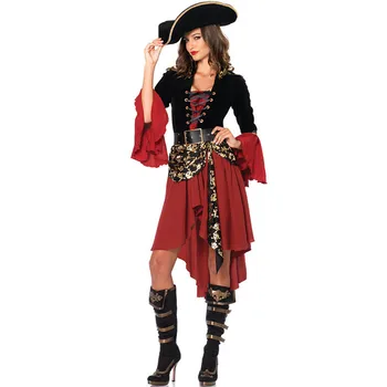 Дами Хелоуин Секси Жена Пиратски Костюм Cosplay Униформи