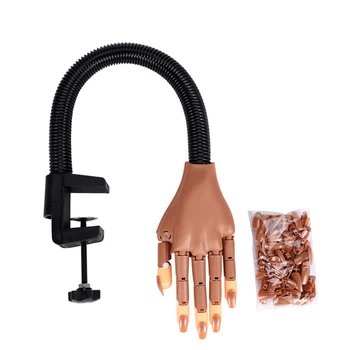 Дизайн на ноктите на Ръцете Професионална Практика Фалшиви Ръчни инструменти за Нокти + 100ШТ Накрайници за нокти Регулируема Пластмасова Практически Модел
