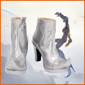 Final Fantasy XIV FF14 Ryne Cosplay Ботуши Треска Обувки На Висок Ток За поръчка за Всеки Размер