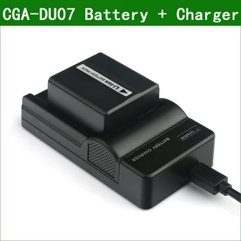 LANFULANG Подмяна на батерия CGA-DU07 и зарядно устройство Micro USB за Panasonic PV-GS65 PV-GS120 PV-GS150 VW-VBD070 PV-GS250