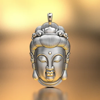 Se Твърди Буда Главата Авалокитешвара Главата Висулка Колие Живота на Буда Авалокитешвара Татхагата Висулка за Мъже и Жени Човек