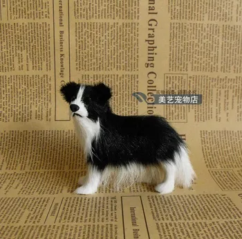 мини-скъпа имитативната играчка за овчарки, реалистична черно куче, подарък от около 10x3x8,5 см