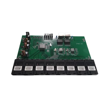 Wanglink Gigabit Ethernet switch Оптичен Медиаконвертер 8 пристанища 1,25 G SC 2 10/100/1000 rj-45 М заплащане PCBA