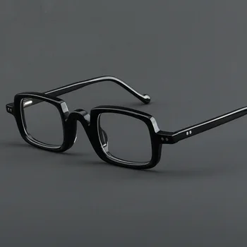 Реколта Сладки Малки Квадратни Очила с Рамка От Ацетат За Късогледство Очила Ръчно изработени Универсални Очила