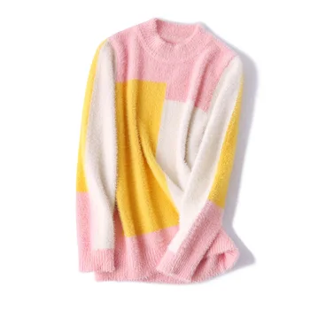 2019 Нови Пуловери за момичета, Детски Пуловери в стил Мозайка C8083
