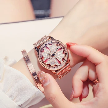 Дамски часовници Shi Ying с планински кристал rose gold дамски часовници с метална каишка