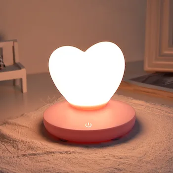 НОВА Led Любовен Силикон лека нощ USB Акумулаторна Затемняющий Защитен За Очите Настолна Лампа Нощна Декоративна Нощна Лампа В Спалнята