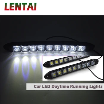 LENTAI 1 комплект Автомобилни Дневни Светлини 12V 9 DRL LED Лампа За Fiat 500 Opel Vectra Suzuki Swift, Sx4 Hyundai Ix35 Creta