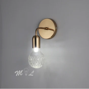 Модерен златна кристална стена лампа + лампа за баня, галванична метална лампа G9, led, с монтиран на стената лампа, аксесоар, светещо-рефлексен лампа