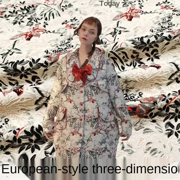 Европейската марка за есента и зимата дебела orchid ароматна жаккардовая плат ветровка памучен костюм яке парчовая облекло плат