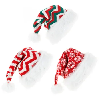 Нов вязаный вълна Дядо Коледа, Коледна шапка, отличен плюшен Коледна шапка в Райе, Празнична украса 368